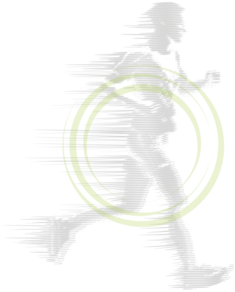 Ganzheitlich und regenerativ - für Ihre schmerzfreie und bessere Beweglichkeit. Ein abstraktes Bild mit einem Jogger.